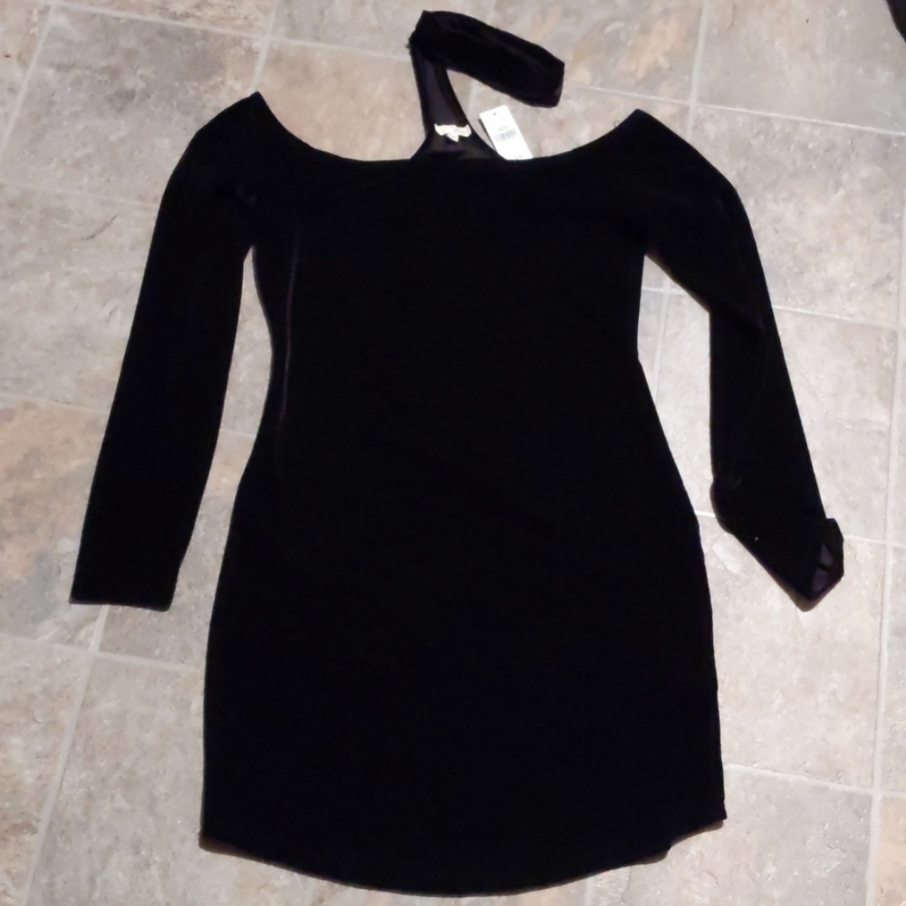 Wet Seal Black Velvet Dress